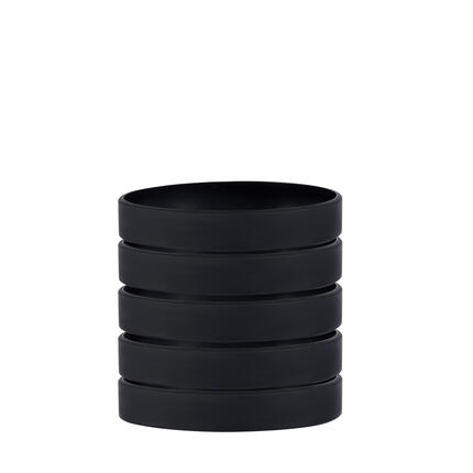 Silicone Bracelets Black - for Adults stacked
