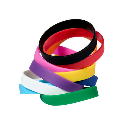 Silicone Bracelets Mix 10 Colours - for Adults stacked