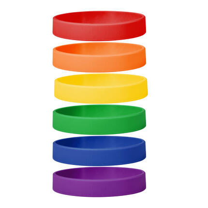 Silicone Bracelets Mix Rainbow - for Adults front view