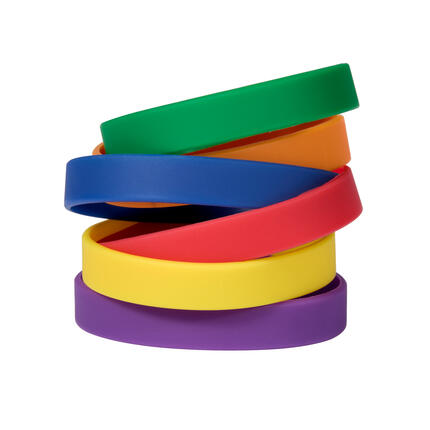 Silicone Bracelets Mix Rainbow - for Adults stacked