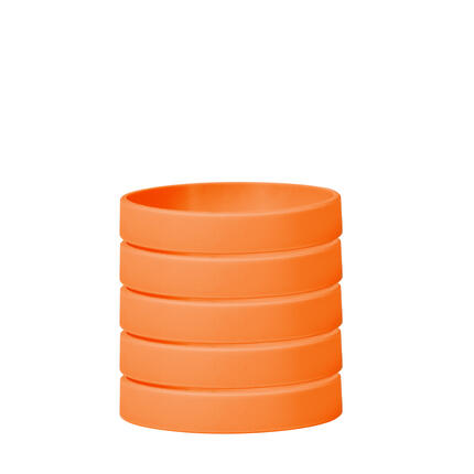 Silicone Bracelets Orange - for Adults stacked