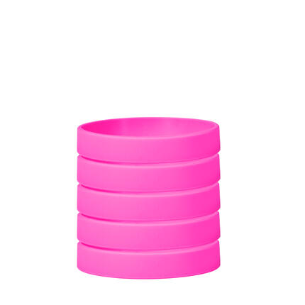 Silicone Bracelets Pink - for Adults stacked