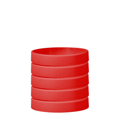 Silicone Bracelets Red - for Adults stacked