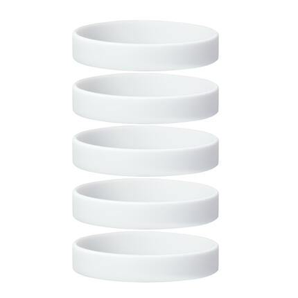 Silicone Bracelets White - for Adults front view