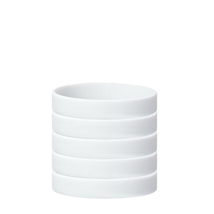 Silicone Bracelets White - for Adults stacked