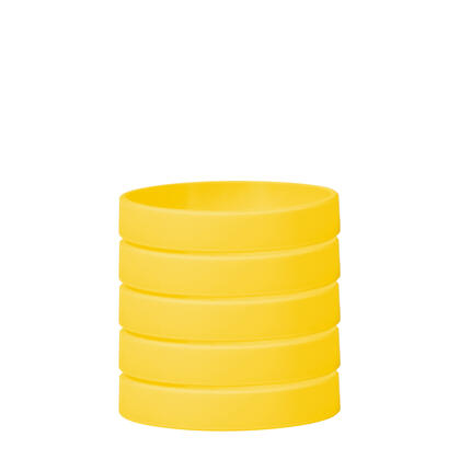 Silicone Bracelets Yellow - for Adults stacked