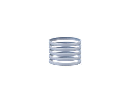 Narrow Silicone Bracelets Silver Colour front view
