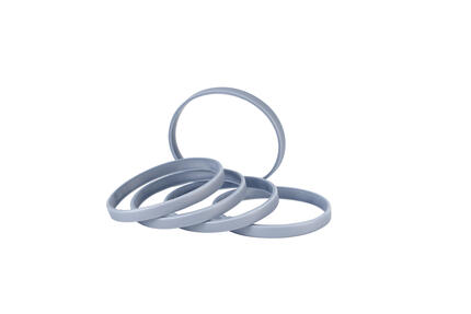 Narrow Silicone Bracelets Silver Colour back view
