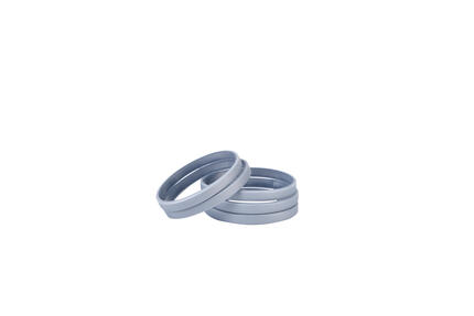 Narrow Silicone Bracelets Silver Colour - for Children stacked