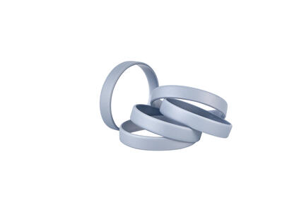 Silicone Bracelets Silver Colour - for Adults stacked