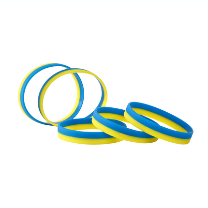 Silicone Bracelets Flag Ukraine - for Adults stacked