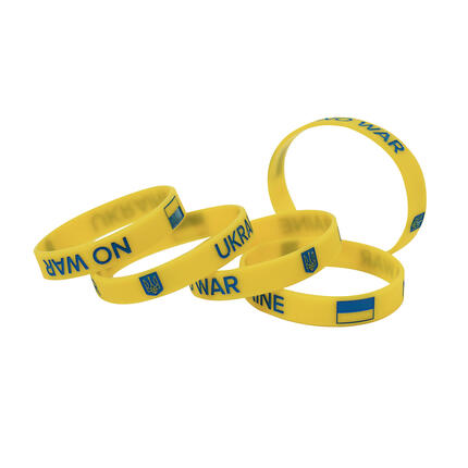 Silicone Bracelets “Ukraine No War” - for Adults stacked