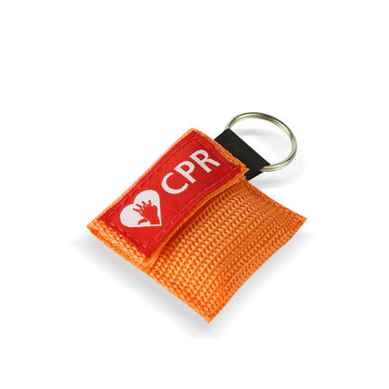 CPR Masks in Orange Keychains detail