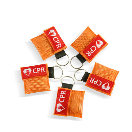 CPR Masks in Orange Keychains front