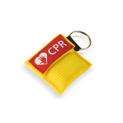 CPR Masks in Yellow Keychains detailed view