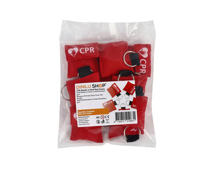 CPR Masks in Red Keychains in package