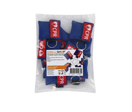 CPR Masks in Blue Keychains in package