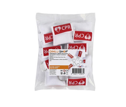 CPR Masks in White Keychains in package