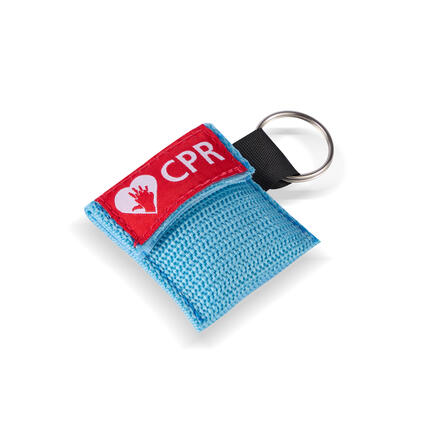 CPR Masks in Light BLue Keychains detailed view