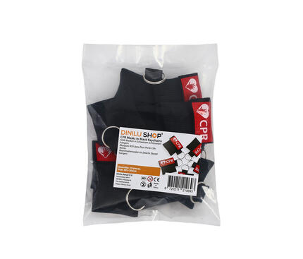 CPR Masks in Black Keychains in package